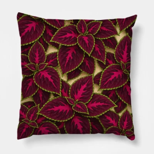 Begonia Rex Vibrant Modern Floral Throw Pillow